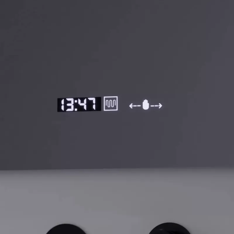 Oglinda LED Rectangulara, 80x60cm, Precision MotionGlow Marcello, Sistem Dezaburire, Ceas & Termometru, Lupa Cosmetica, Dimabila