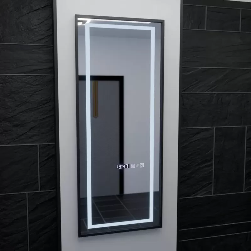 Oglinda LED Rectangula, 60x150cm, Bianca Senzor Radar Marcello, Sistem Dezaburire, Ceas & Termometru, Dimabila, Dressing Couture