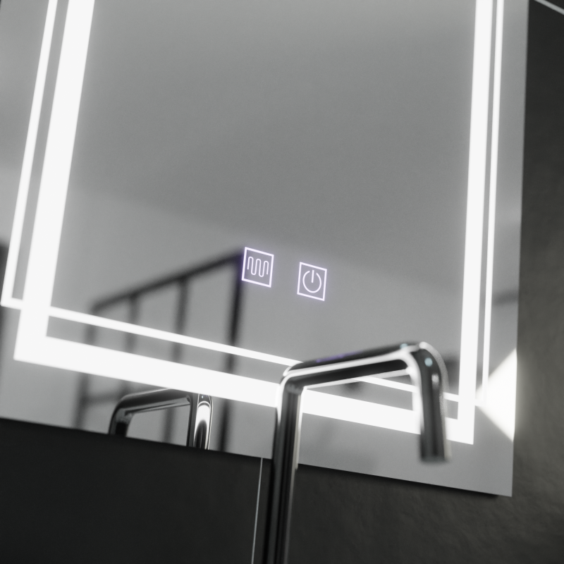 Oglinda LED Rectangulara, 50x70cm, Koven Touch, Sistem Dezaburire,Dimabila