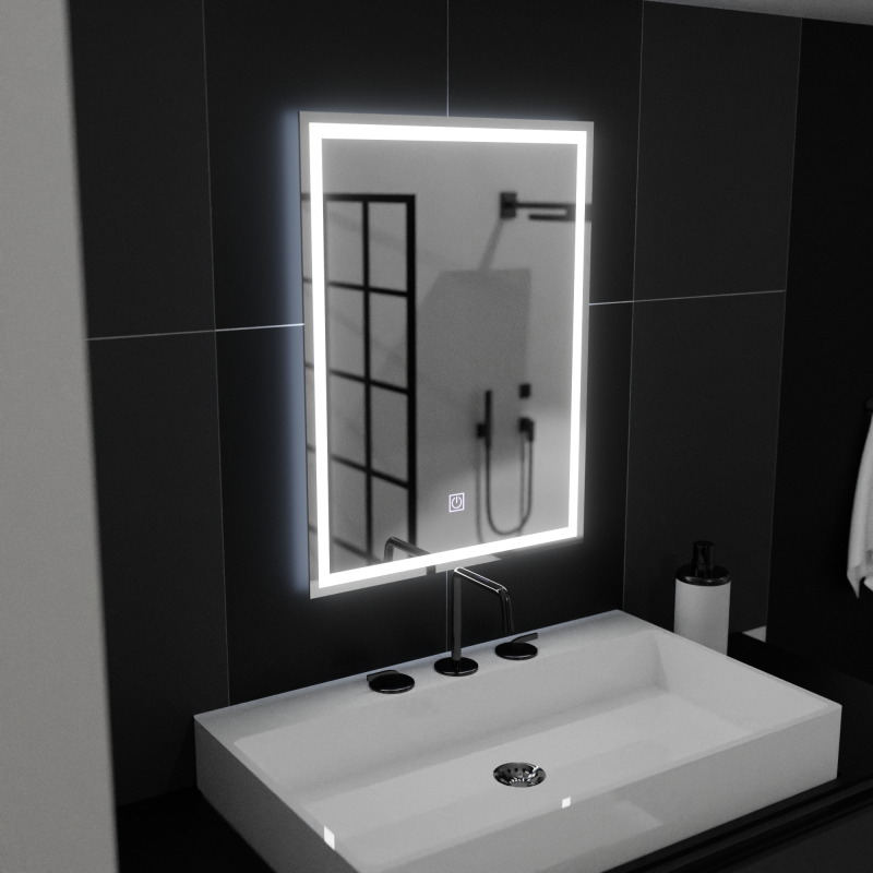 Oglinda LED Rectangulara, 50x70cm, FRAME Basic Touch