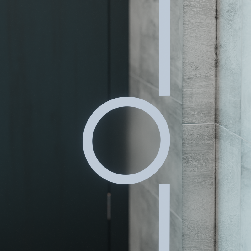 Oglinda LED Rectangulara, 75x90cm, Eclat MotionGlow Marcello, Sistem Dezaburire, Ceas & Termometru, Lupa Cosmetica, Dimabila