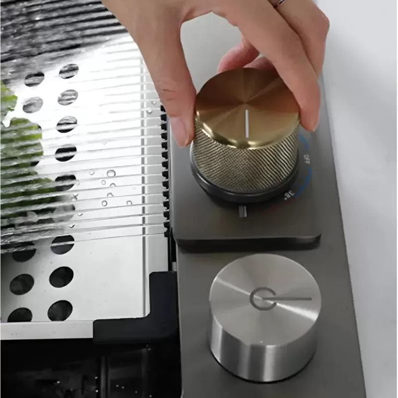 Set Chiuveta Bucatarie Inox cu Baterie Dubla, Cuva Perforare Legume/Fructe, Cuva Universala cu Dop Scurgere, Tocator, Negru Grafit, 75x45X21cm