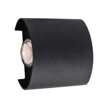 Fantas Aplica LED de Exterior si Interior, 2 Surse x 1W, IP65, Metalic, Negru, 3000K