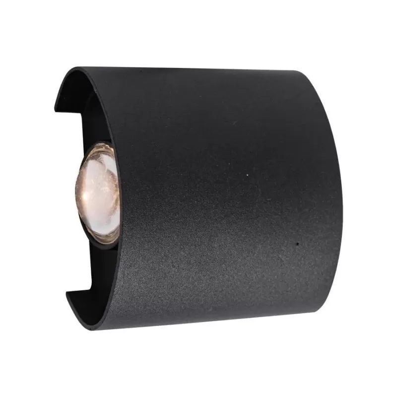 Fantas Aplica LED de Exterior si Interior, 2 Surse x 1W, IP65, Metalic, Negru, 3000K