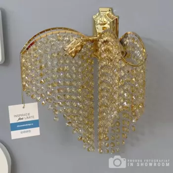 Aplica Cristal Sapphire 2x E27 Auriu Lucios Lucios, Siraguri de cristale