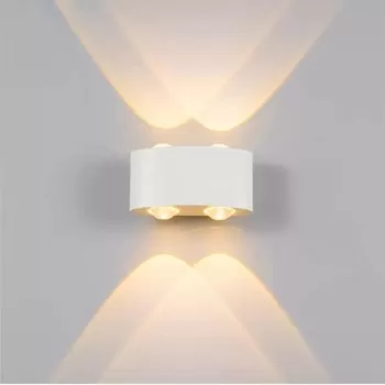 Fantas Aplica LED de Exterior si Interior, 4 Surse x 1W, IP65, Metalic, Alb, 3000K