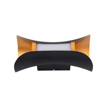 Aplica Exterior Ucrus, 12W, Negru cu Auriu, 3000K