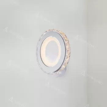 Aplica LED Borandis 20W, Alb cu Crom, Acril si Cristal , Lumina Rece/Calda/Neutra