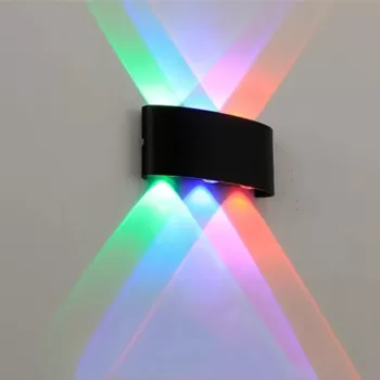 Fantas Aplica LED RGB Interior/Exterior, 6 Surse x 1W, IP65, Negru, 3000K