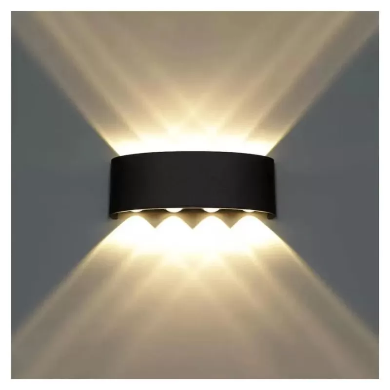 Fantas Aplica LED de Exterior si Interior, 8 Surse x 1W, IP65, Metalic, Negru, 3000K