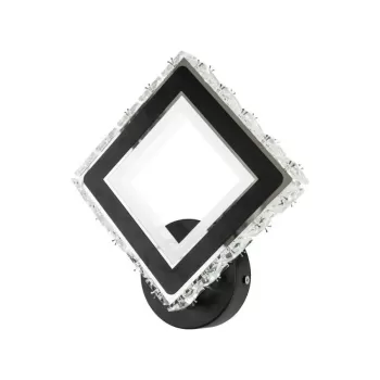 Aplica LED TERRANO cu Cristale, Patrat, 24W, Lumina Rece/Calda/Neutra, Negru & Inox