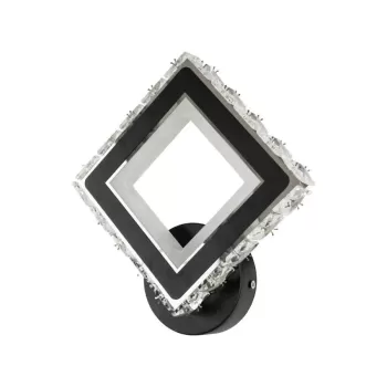 Aplica LED TERRANO cu Cristale, Patrat, 24W, Lumina Rece/Calda/Neutra, Negru & Inox