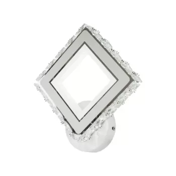 Aplica LED TERRANO cu Cristale, Patrat, 24W, Lumina Rece/Calda/Neutra, Alb & Inox