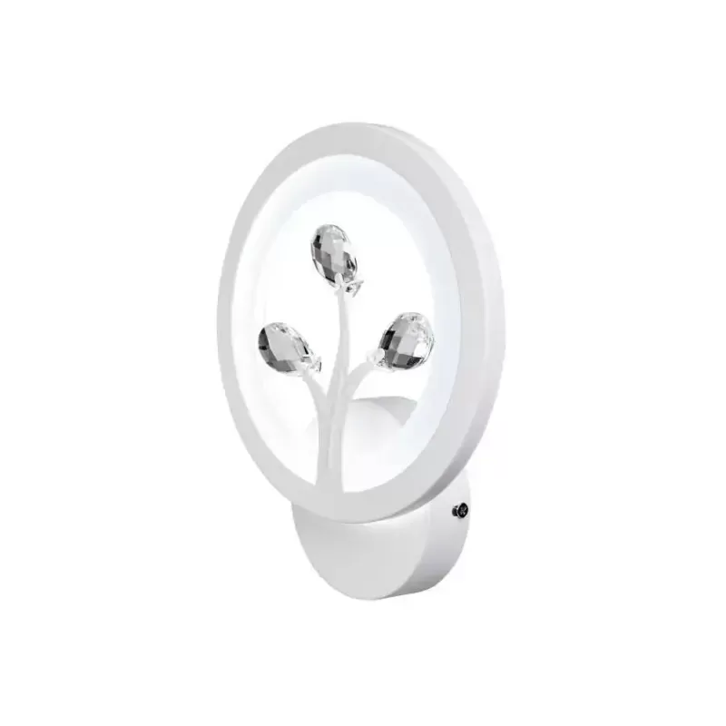 Aplica LED DAISY, 13W, Lumina Rece/Calda/Neutra, Alb cu Cristal