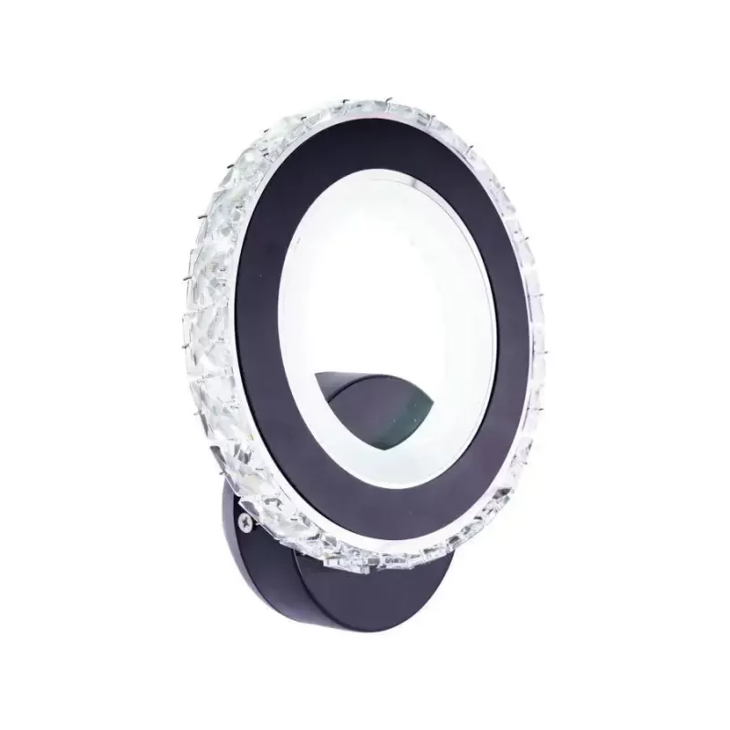 Aplica LED NOVA Rotonda, 16W, Negru & Inox, lumina Calda/Rece/Neutra