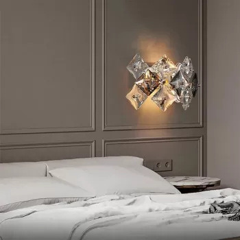 Aplica Zarina 2*E14, Metal si Cristal, Auriu