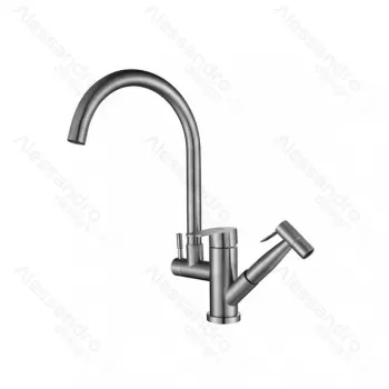 Baterie Bucatarie cu Dus Extractibil, Inox SUS304, Satinat, CF034