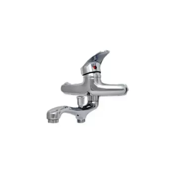 Baterie Cada Crom Lucios - Set Complet cu Pipa Pivotanta de 18cm, Para, Furtun si Excentrice Incluse