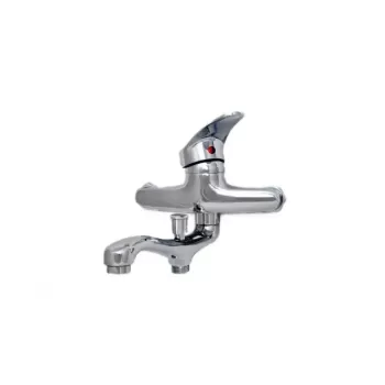 Baterie Cada Crom Lucios - Set Complet cu Pipa Pivotanta de 25cm, Para, Furtun si Excentrice Incluse