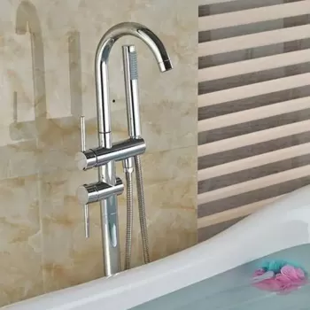 Baterie de Podea cu Cadru Rotund, Alama Sanitara, Crom, CF2032