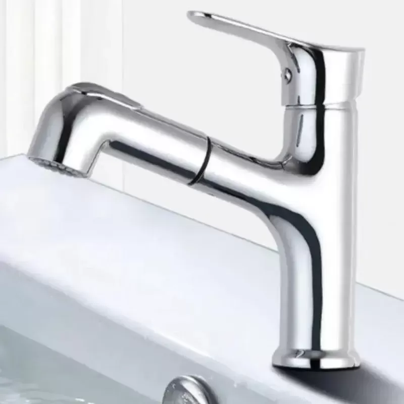 Baterie cu Dus Extractibil, Alama Sanitara, Crom, WZY108/B