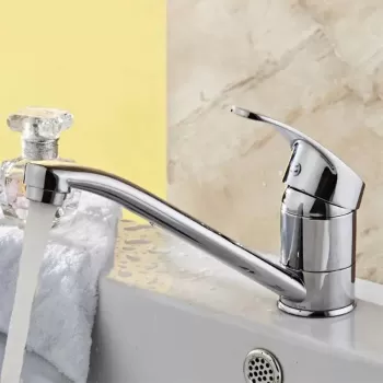 Baterie Lavoar, Pipa Pivotanta, Lungime 15CM, Cartus Ceramic, Crom, Racord Inclus