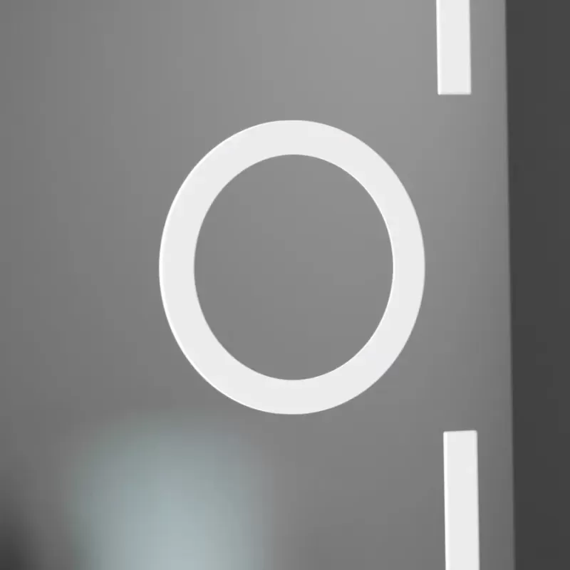 Oglinda LED Rectangulara, 50x70cm, Eclat MotionGlow Marcello, Sistem Dezaburire, Ceas & Termometru, Lupa Cosmetica, Dimabila