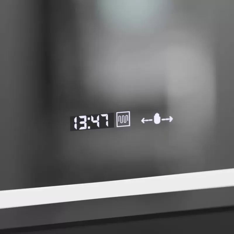 Oglinda LED Rectangulara, 50x70cm, Eclat MotionGlow Marcello, Sistem Dezaburire, Ceas & Termometru, Lupa Cosmetica, Dimabila