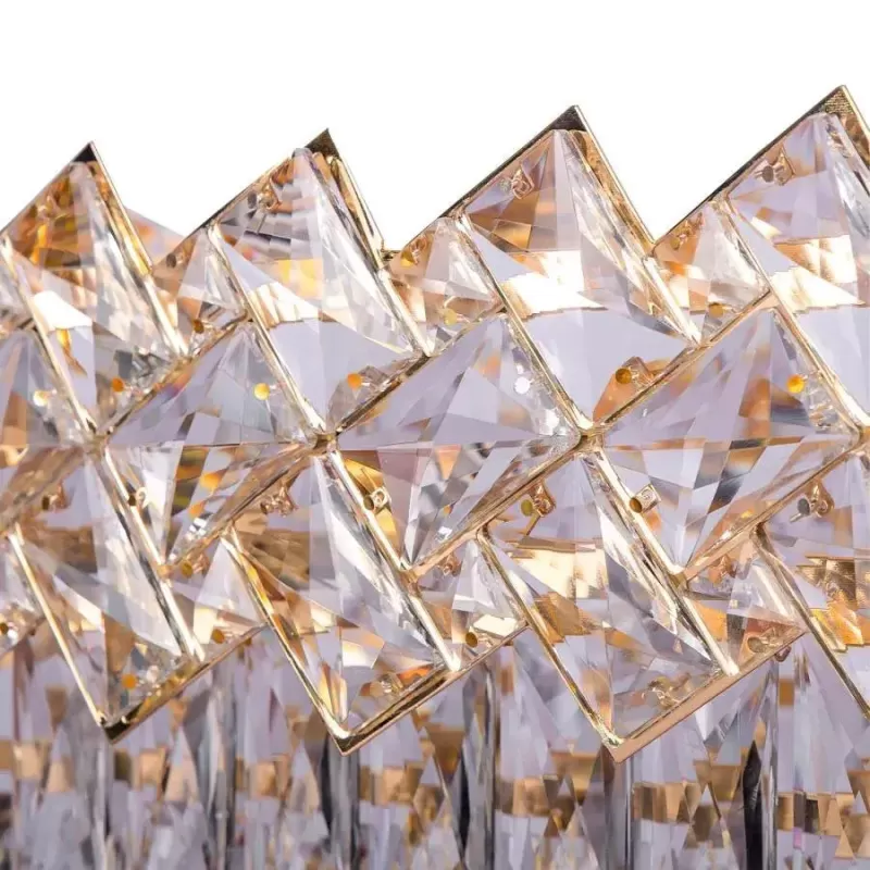 Candelabru Cristal WINDSOR Regalis 10x E27, Diametru 85cm, Auriu Lucios, Inaltime Reglabila