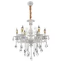 Candelabru SANSSOUCI 6xE14 Cristal si Metal – Design Clasic, Inaltime Ajustabila, Alb Argintiu