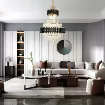 Candelabru Cristal VERSAILLES Grande Supremo 10xE14, Diametru 60cm x Inaltime 90cm, Auriu Lucios si Negru, Inaltime Reglabila