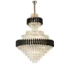 Candelabru Cristal VERSAILLES Grande Supremo 10xE14, Diametru 60cm x Inaltime 90cm, Auriu Lucios si Negru, Inaltime Reglabila