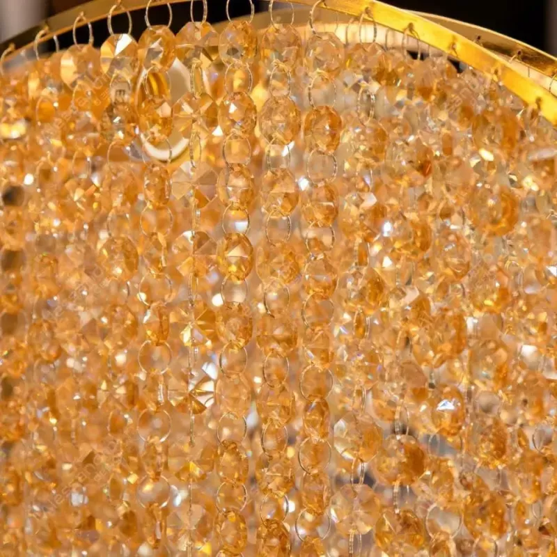 Candelabru Cristal Ander, 8*E27, Auriu, Metal si Cristal