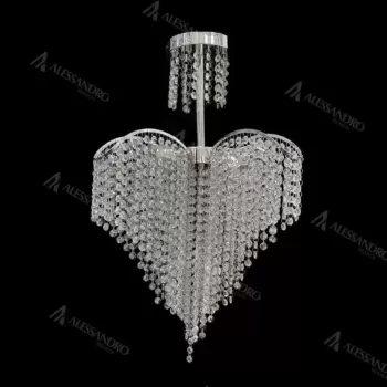 Candelabru Cristal Baylor 4x E27 Diametru 44cm Argintiu