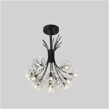 Candelabru Cristal PETERHOF Eleganza, 13x G4, Diametru 49cm, 18XG4, Negru