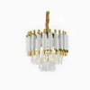 Candelabru Cristal VERSAILLES Petito 3xE14, Diametru 30cm, Auriu Lucios si Alb, Inaltime Reglabila