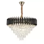 Candelabru Cristal VERSAILLES Magno 8xE14, Diametru 60cm, Auriu Lucios si Negru, Inaltime Reglabila
