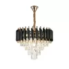 Candelabru Cristal VERSAILLES Nobile 4xE14, Diametru 40cm, Auriu Lucios si Negru, Inaltime Reglabila