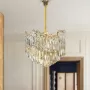 Candelabru Cristal TOPKAPI Eleganza 8x E14, Diametru 49cm, Auriu Lucios, Inaltime Reglabila