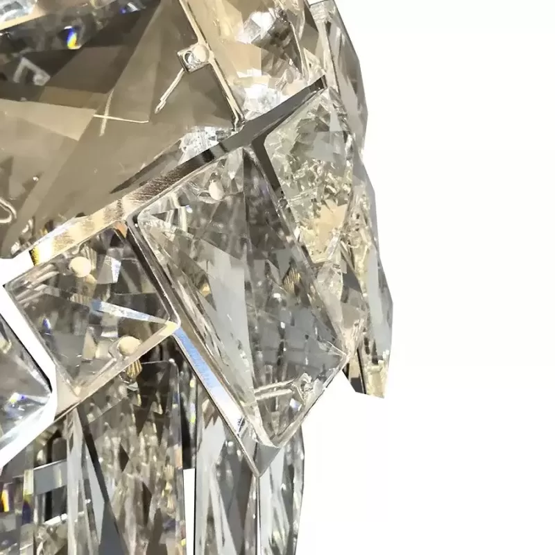 Candelabru Cristal WINDSOR Nobile 5xE27, Diametru 40cm, Crom Lucios, Inaltime Reglabila