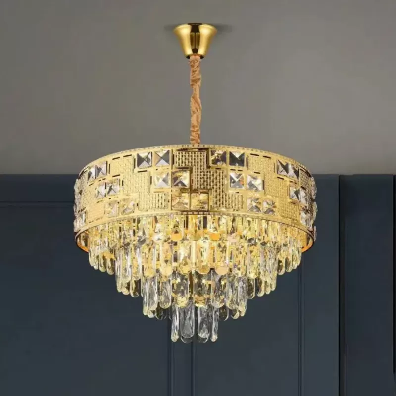 Candelabru Cristal NEUSCHWANSTEIN Petito 3xE14, Diametru 30cm, Auriu, Inaltime Reglabila