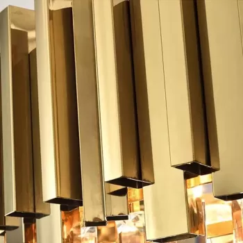 Candelabru BLOIS Nobile, Diametru 40cm, 5x E14 Auriu, Inaltime Reglabila