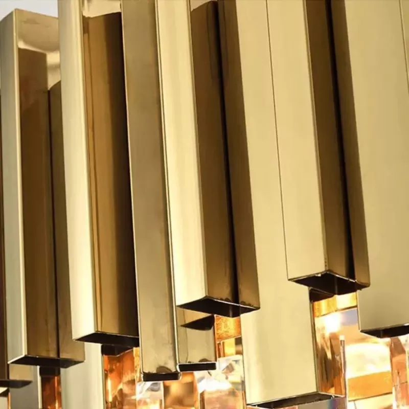 Candelabru BLOIS Nobile, Diametru 40cm, 5x E14 Auriu, Inaltime Reglabila