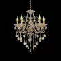 Candelabru Imperial 5*E14, Auriu, Metal si Cristal
