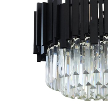 Candelabru Cristal BLOIS Nobile 4xE14, Diametru 40cm, Negru, Inaltime Reglabila