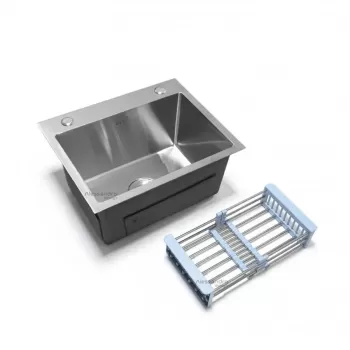 Chiuveta Bucatarie Inox, 50x40X21cm, Cu Accesorii, Inox Periat