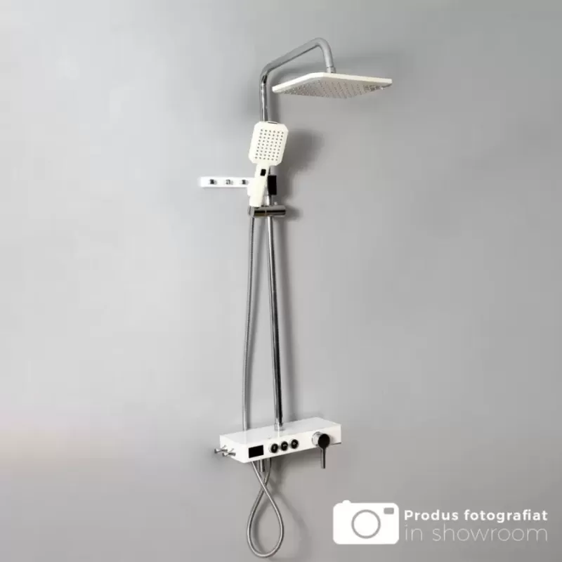 Coloana Dus Afisaj LCD Inox Alb Argintiu SJG/007