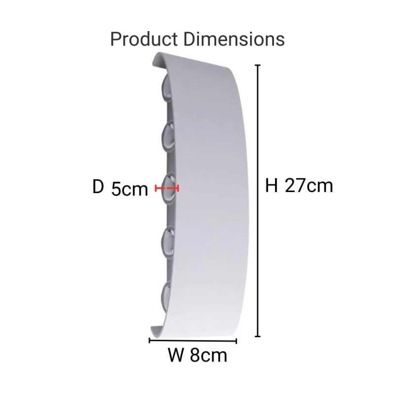 Fantas Aplica LED Interior/Exterior, 10 Surse x 1W, IP65, Alb, 3000K
