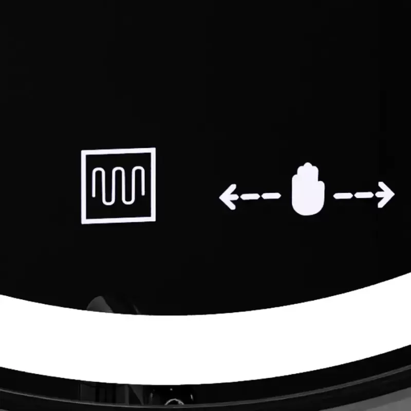 Oglinda LED Rotunda, 60cm, Micah Senzor MotionGlow Marcello, Sistem Dezaburire, Ceas & Termometru, Lupa Cosmetica, Dimabila