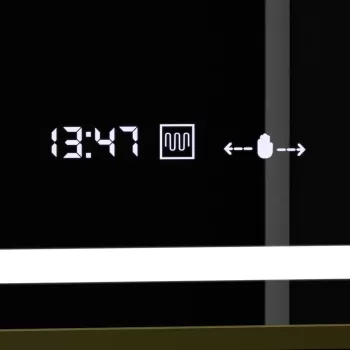 Oglinda LED Rectangulara, 100x80cm, Verite Royale Gold Motion Glow Marcello, Sistem Dezaburire, Ceas & Termometru, Dimabila